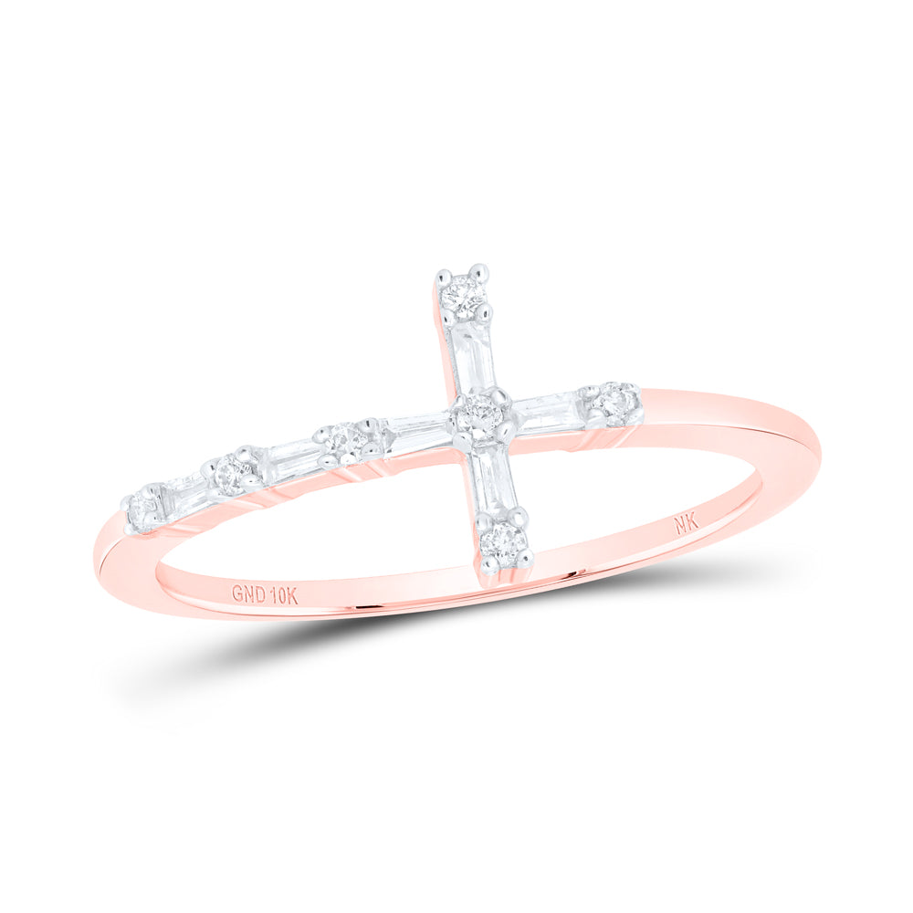 1/8 CTW-DIA NK GIFT CROSS RING