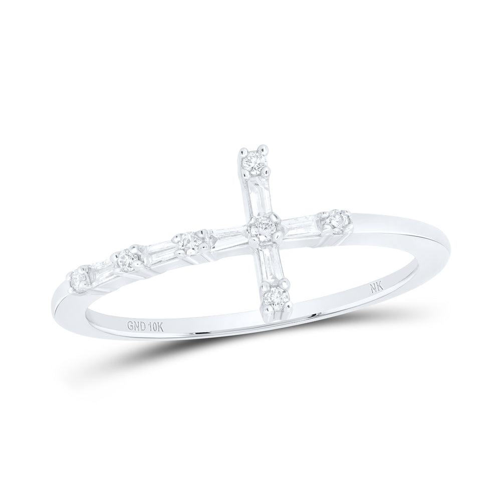 1/8 CTW-DIA NK GIFT CROSS RING