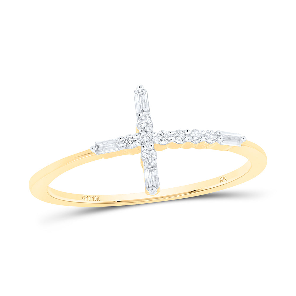 1/10 CTW-DIA NK GIFT CROSS RING