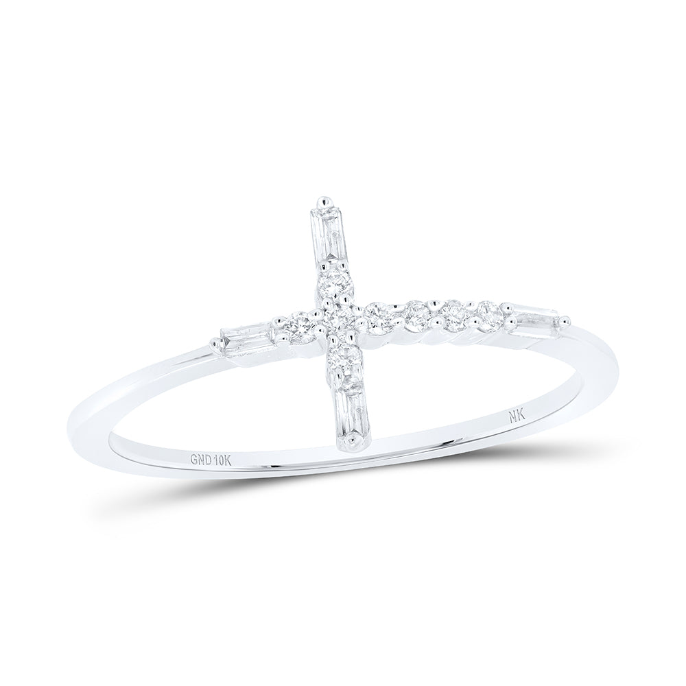 1/10 CTW-DIA NK GIFT CROSS RING