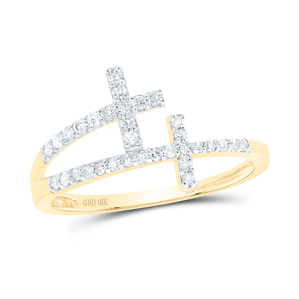 1/5 CTW-DIA NK GIFT CROSS RING