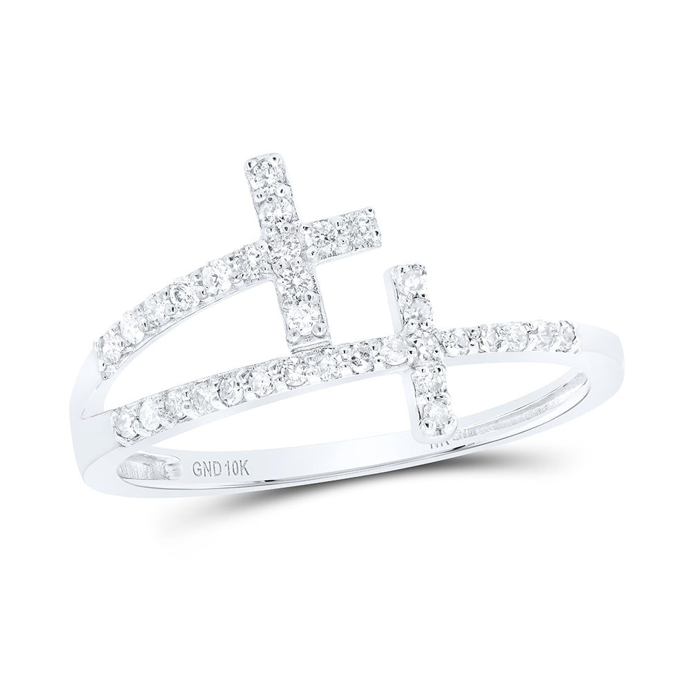 1/5 CTW-DIA NK GIFT CROSS RING