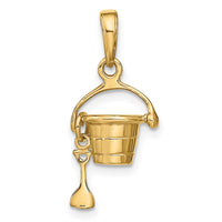Load image into Gallery viewer, 14k 3-D Beach Bucket with Shovel Charm

