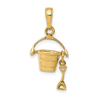 Load image into Gallery viewer, 14k 3-D Beach Bucket with Shovel Charm
