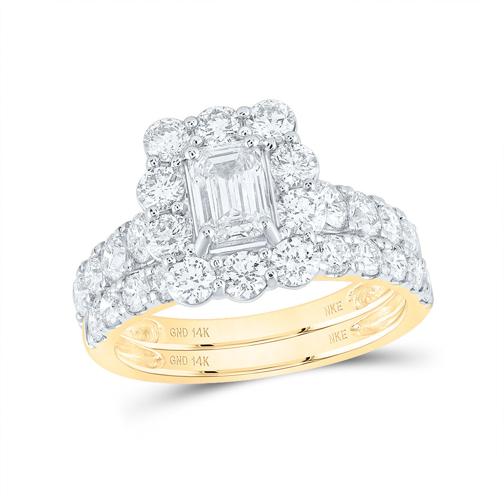3CTW-DIA NKE 3/4CT-CEME BRIDAL SET SINGLE HALO