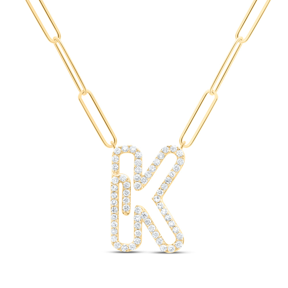 1/3CTW-DIA NK INITIAL "K"  NECKLACE - 18 INCH