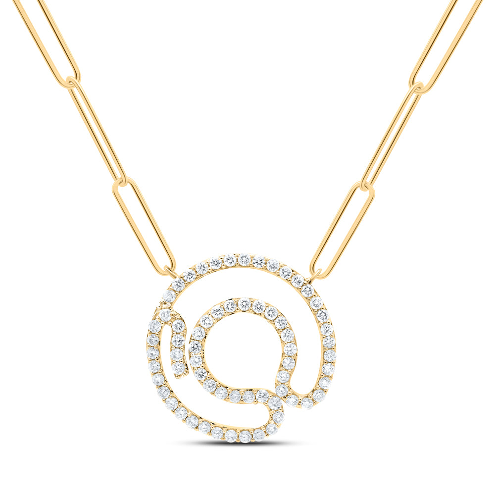 3/8CTW-DIA NK INITIAL "O"  NECKLACE - 18 INCH