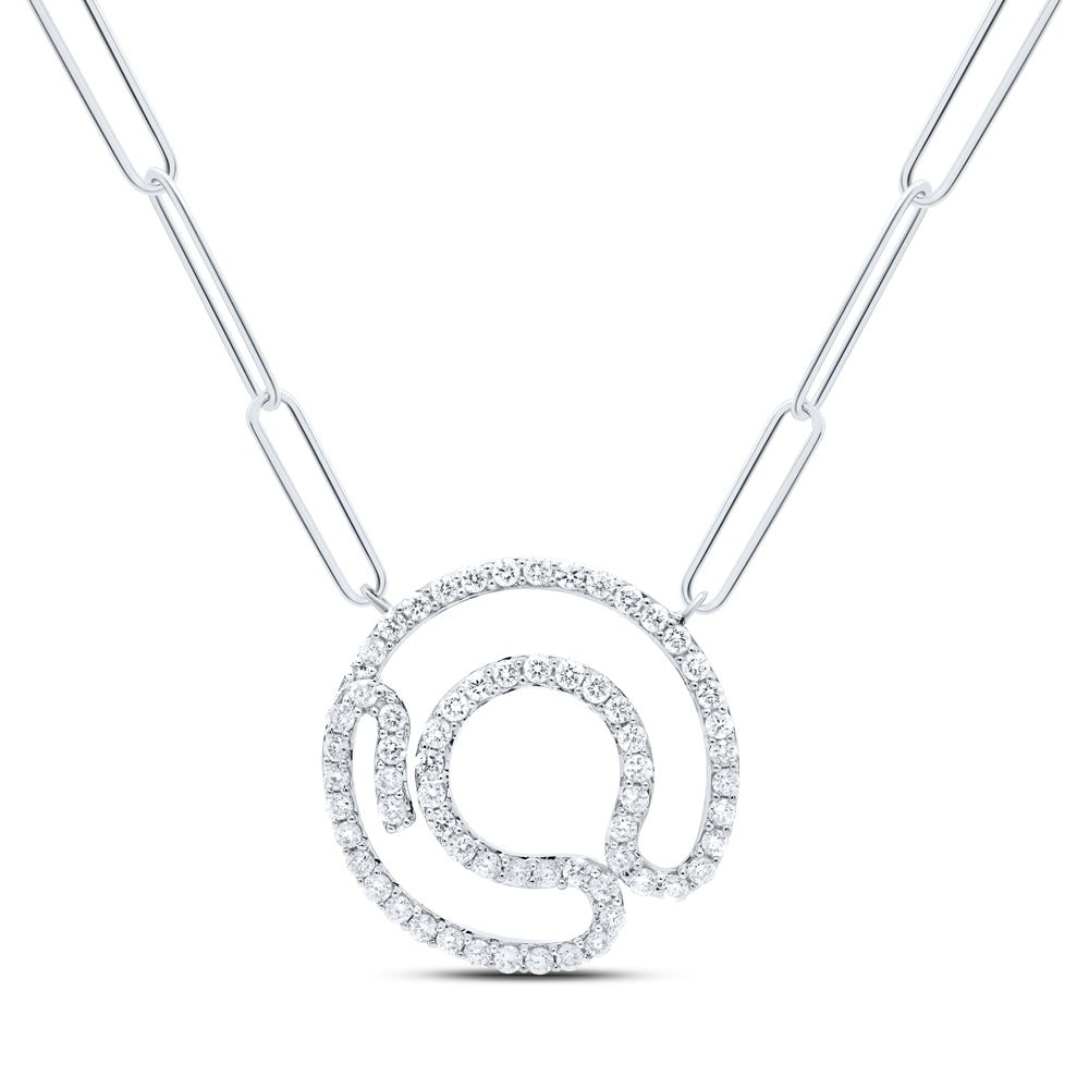 3/8CTW-DIA NK INITIAL "O"  NECKLACE - 18 INCH