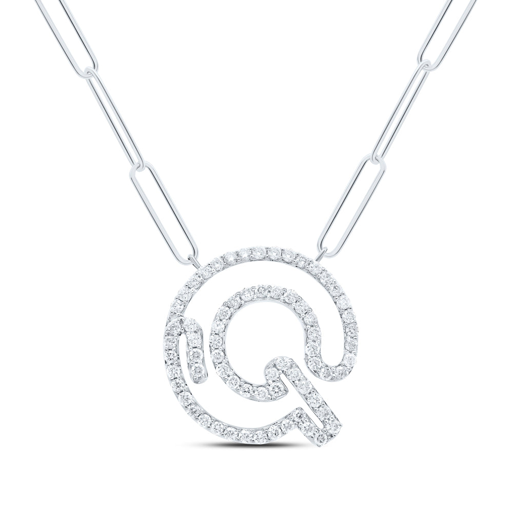 3/8CTW-DIA NK INITIAL "Q"  NECKLACE - 18 INCH