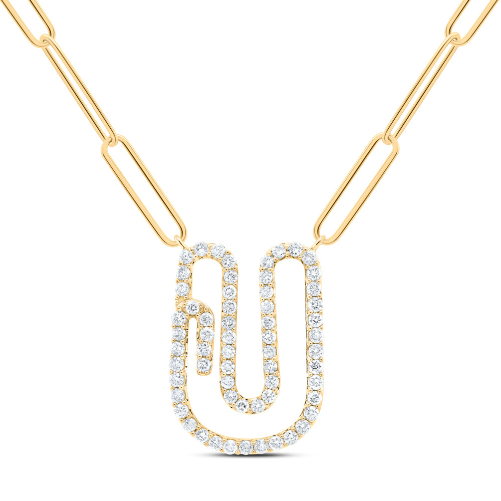 3/8CTW-DIA NK INITIAL "U"  NECKLACE - 18 INCH