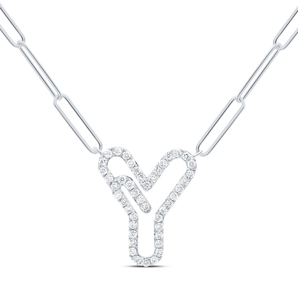 1/3CTW-DIA NK INITIAL "Y"  NECKLACE - 18 INCH