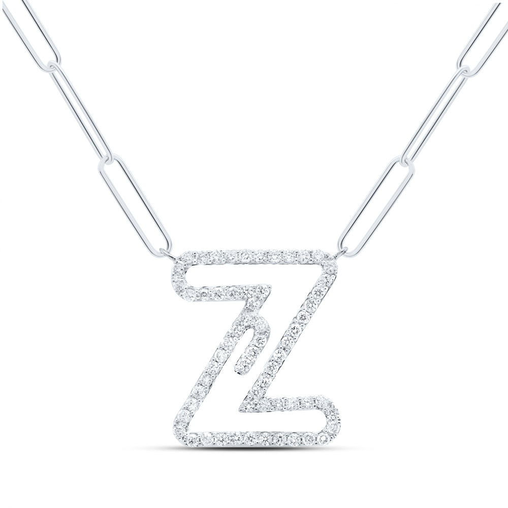 1/3CTW-DIA NK INITIAL "Z"  NECKLACE - 18 INCH