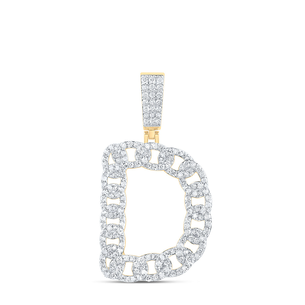 1CTW-DIA NK CUBAN INITIAL "D" MENS PENDANT