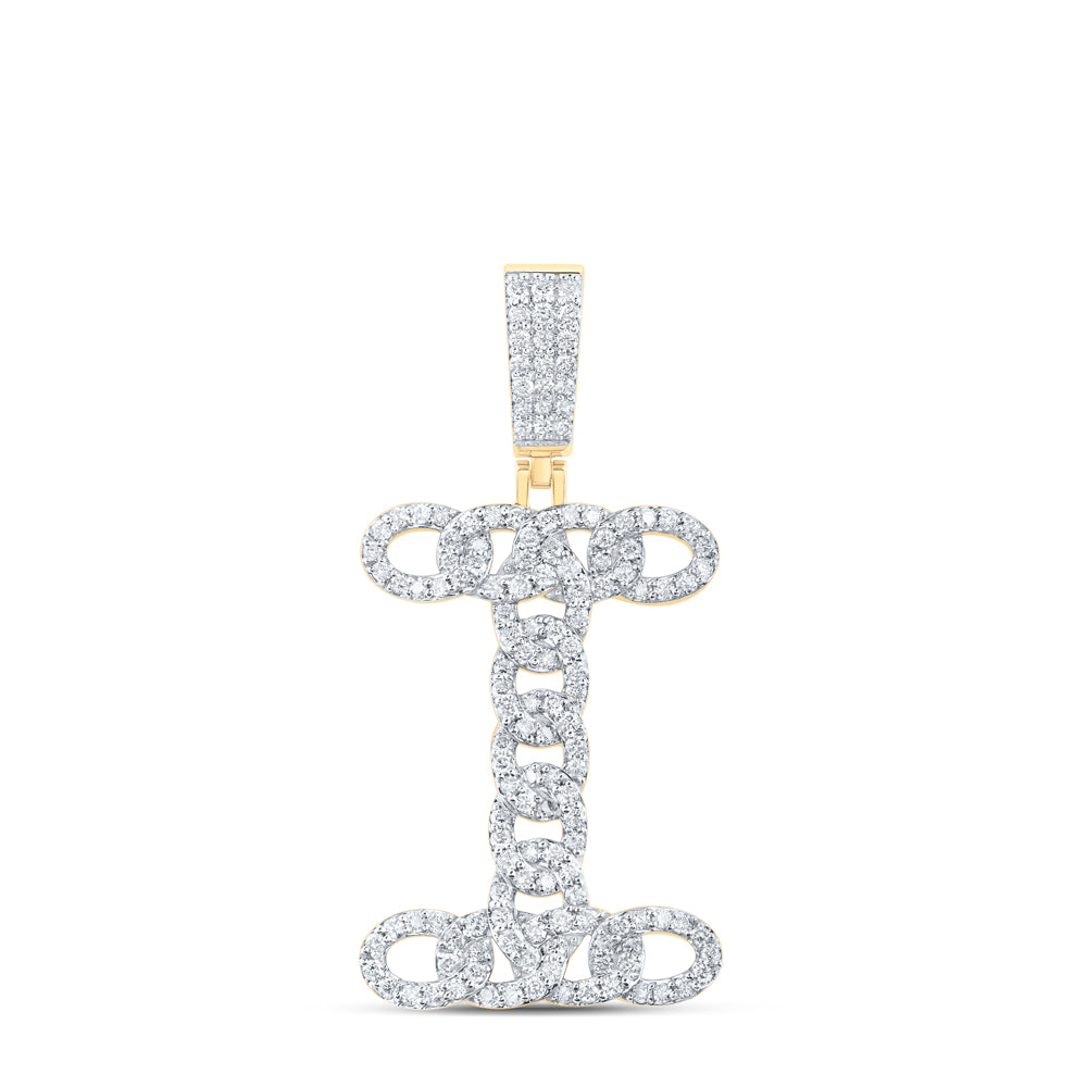 1CTW-DIA NK CUBAN INITIAL "I" MENS PENDANT