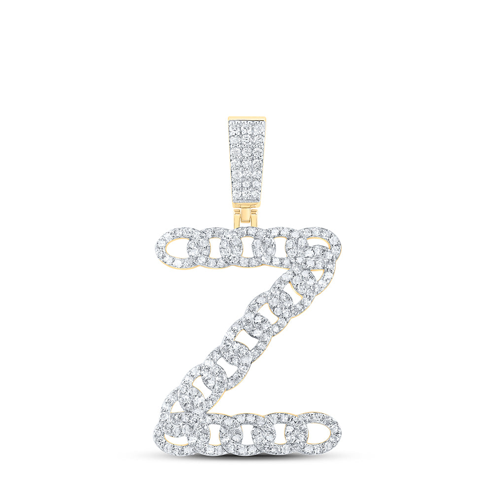 1CTW-DIA NK CUBAN INITIAL "Z" MENS PENDANT
