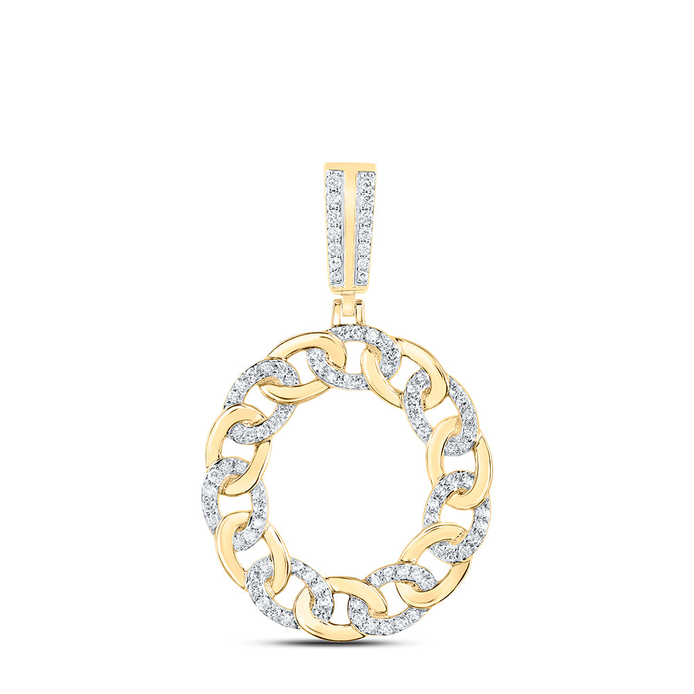 1/2CTW-DIA NK CUBAN INITIAL "O" MENS PENDANT