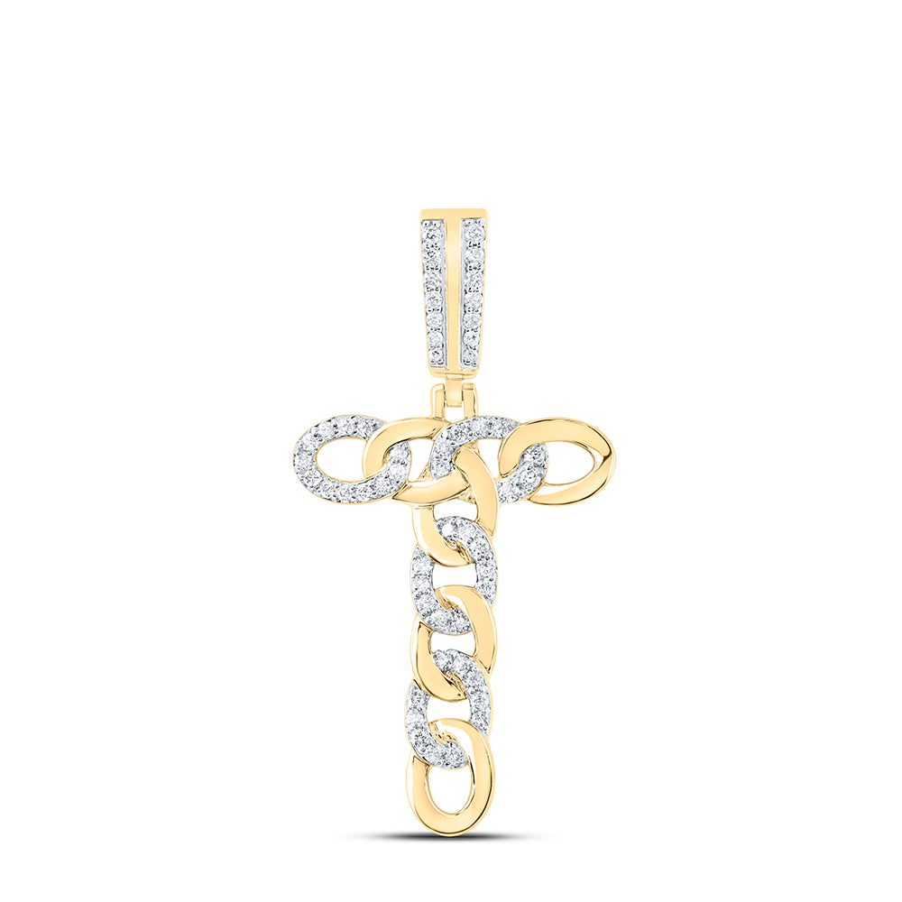 1/3CTW-DIA NK CUBAN INITIAL "T" MENS PENDANT