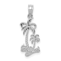 Load image into Gallery viewer, 14k White Gold Double Palm Trees Pendant
