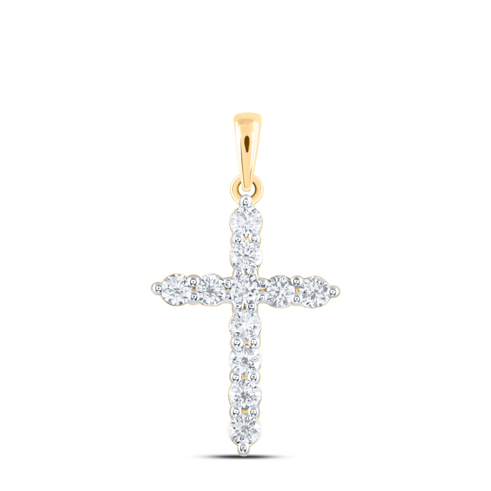 1/2CTW-DIA ANA M CROSS PENDANT