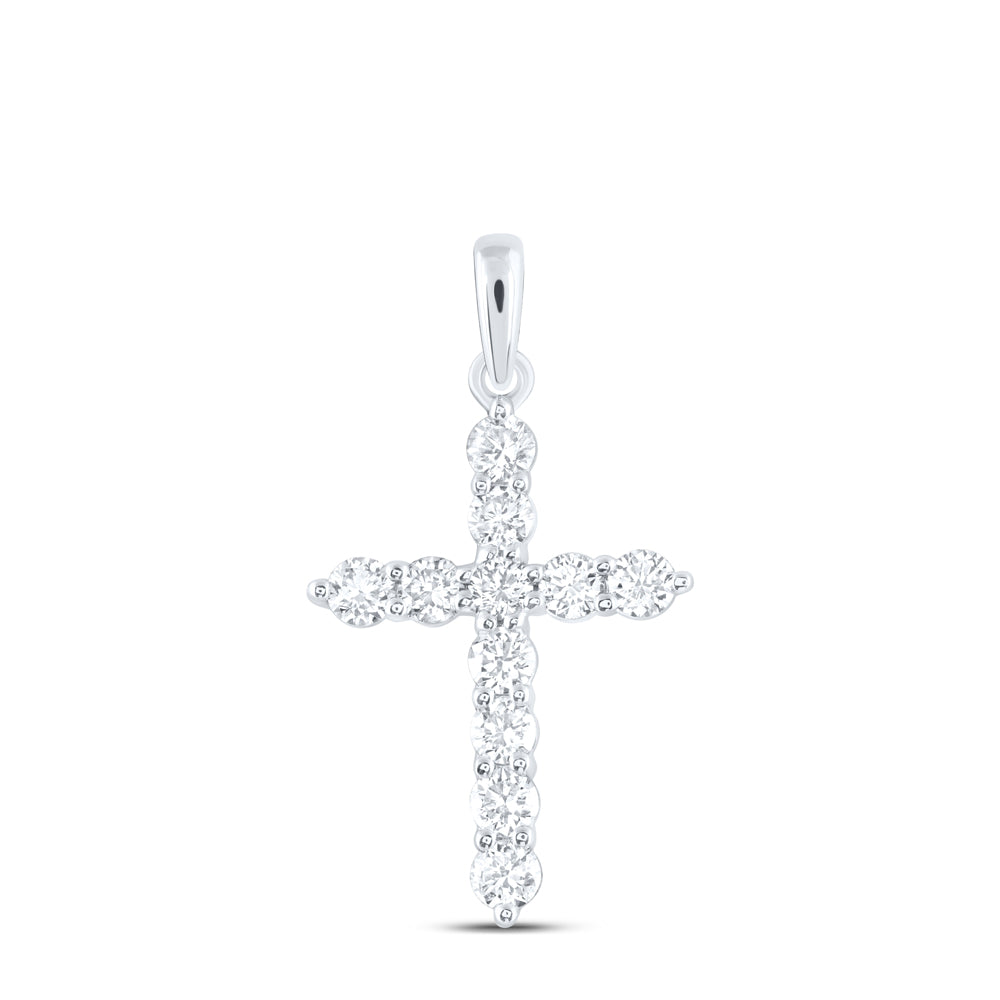 3/4CTW-DIA ANA M CROSS PENDANT