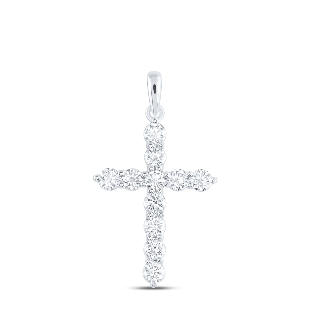 1CTW-DIA ANA M CROSS PENDANT