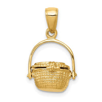 Load image into Gallery viewer, 14k 3-D Nantucket Basket Pendant

