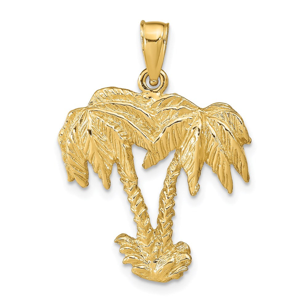 14k Double Palm Trees Pendant