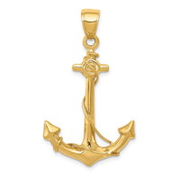 Load image into Gallery viewer, 14k 3-D Anchor with Rope Pendant
