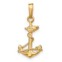 Load image into Gallery viewer, 14k 3-D Anchor with Rope Pendant
