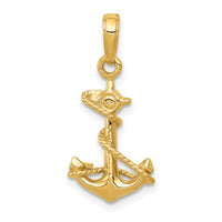 Load image into Gallery viewer, 14k 3-D Anchor with Rope Pendant
