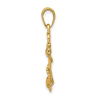 Load image into Gallery viewer, 14k 3-D Anchor w/Shackle and Entwined Rope Pendant
