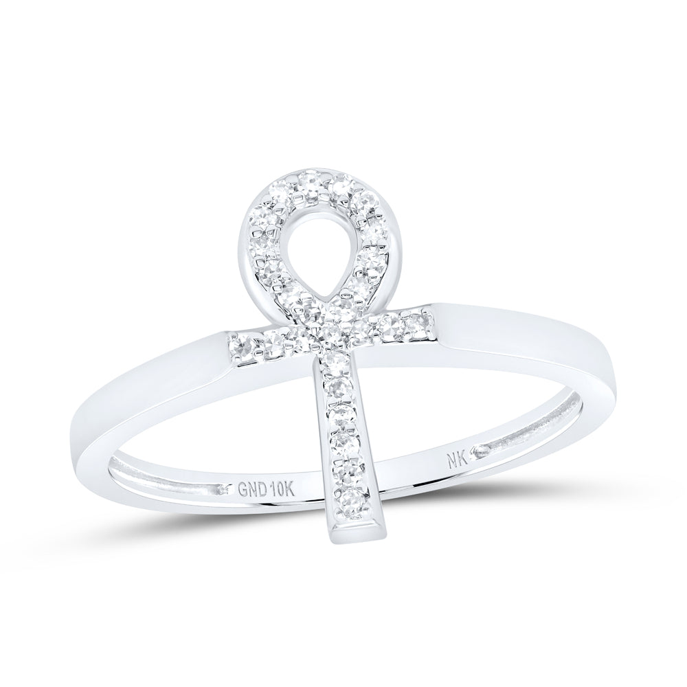 1/10CTW-DIA NK GIFT ANKH CROSS RING
