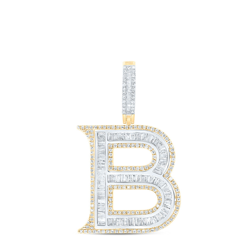 1 1/5CTW-DIA P1 INITIAL "B" MENS PENDANT