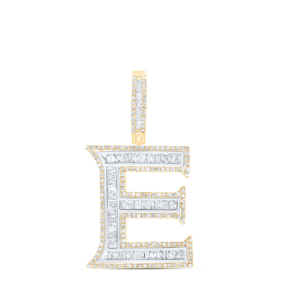 1CTW-DIA P1 INITIAL "E" MENS PENDANT
