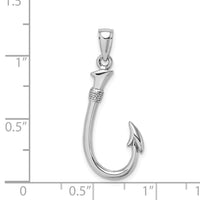 Load image into Gallery viewer, 14K White Gold 3-D Fish Hook Charm
