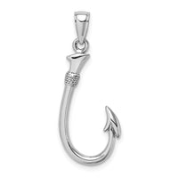 Load image into Gallery viewer, 14K White Gold 3-D Fish Hook Charm
