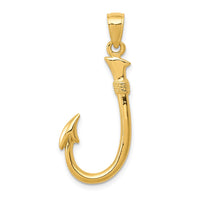 Load image into Gallery viewer, 14k 3-D Fishing Hook Pendant
