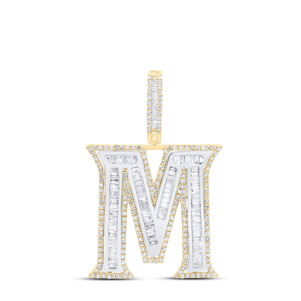 1 1/3CTW-DIA P1 INITIAL "M" MENS PENDANT
