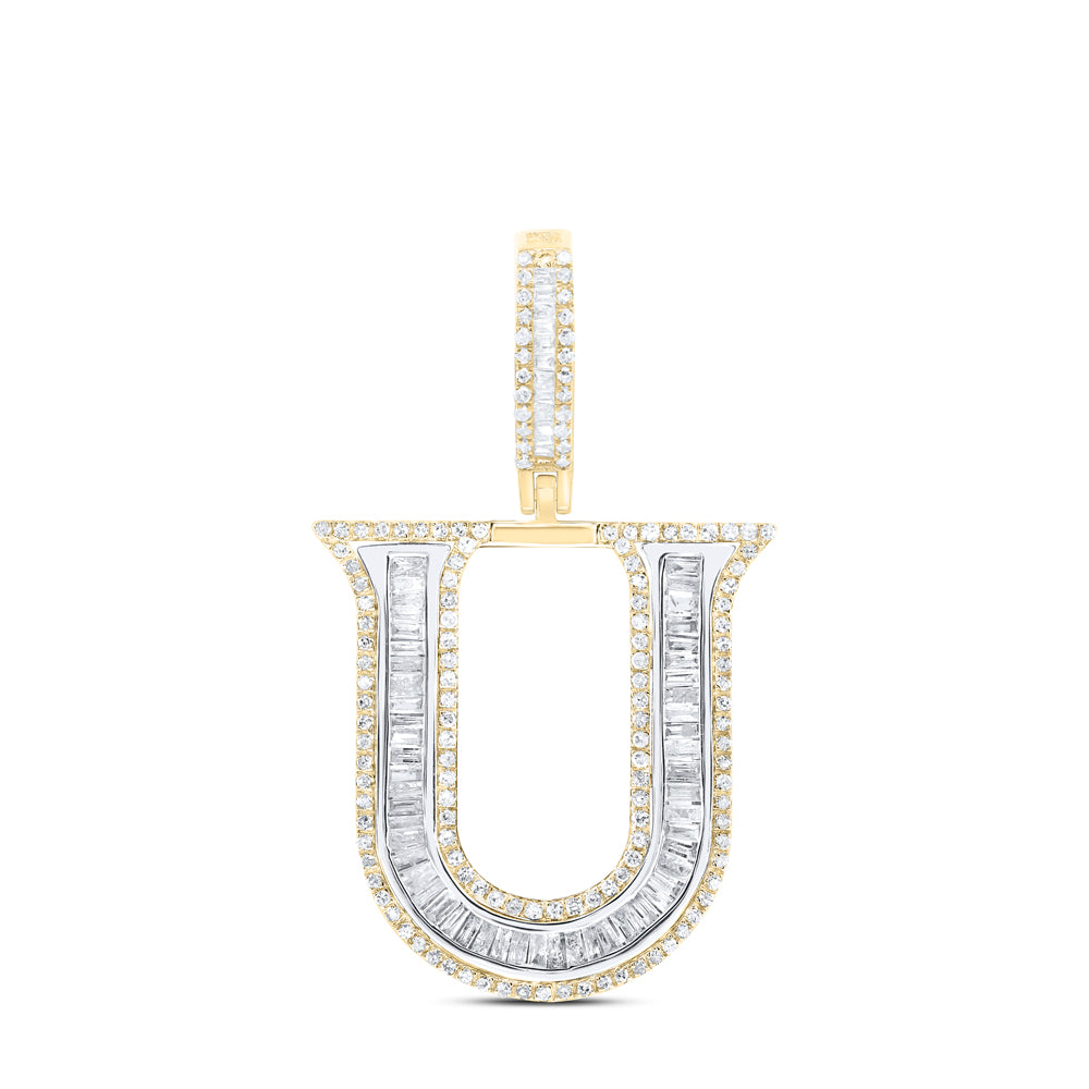 7/8CTW-DIA P1 INITIAL "U" MENS PENDANT