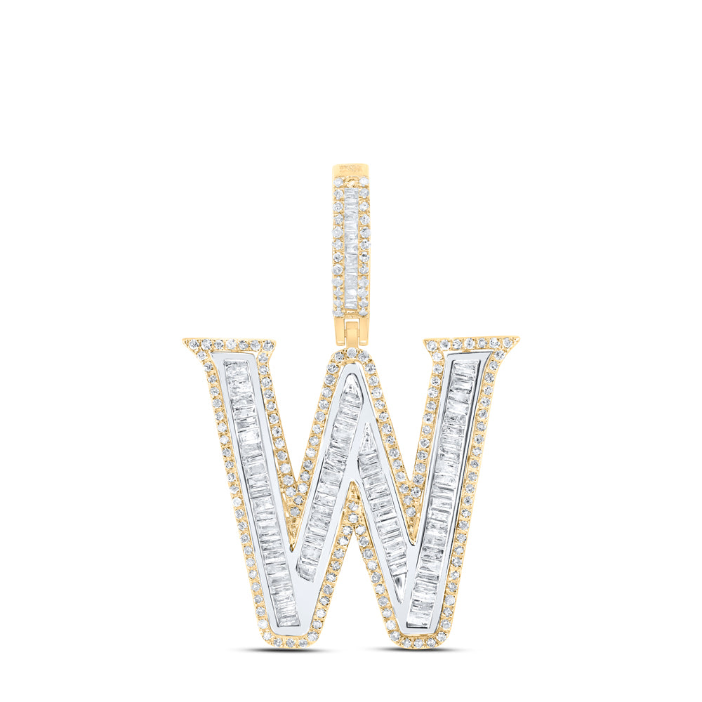 1 1/5CTW-DIA P1 INITIAL "W" MENS PENDANT