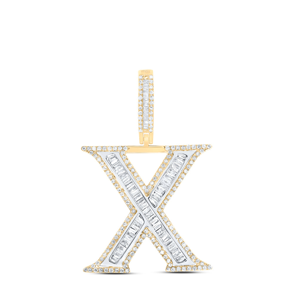 7/8CTW-DIA P1 INITIAL "X" MENS PENDANT