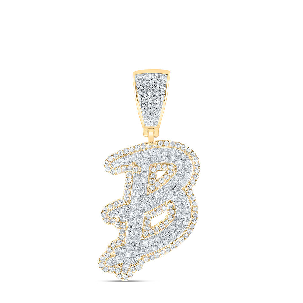 1CTW-DIA P1 INITIAL "B" MENS PENDANT