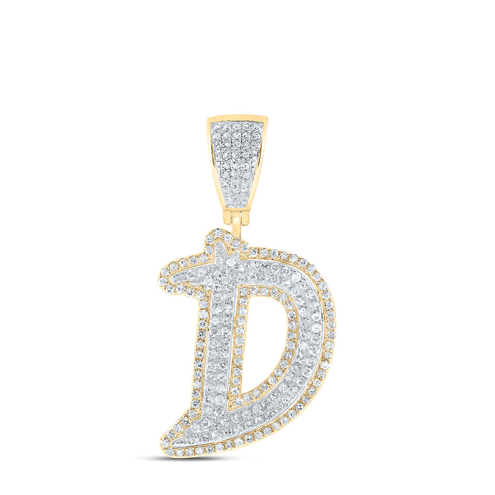 1CTW-DIA P1 INITIAL "D" MENS PENDANT