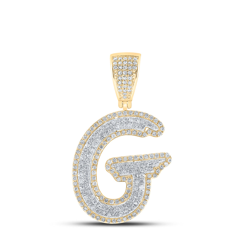 1CTW-DIA P1 INITIAL "G" MENS PENDANT