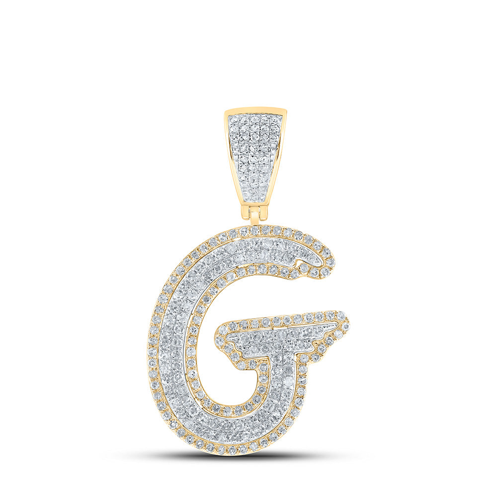 1CTW-DIA P1 INITIAL "G" MENS PENDANT