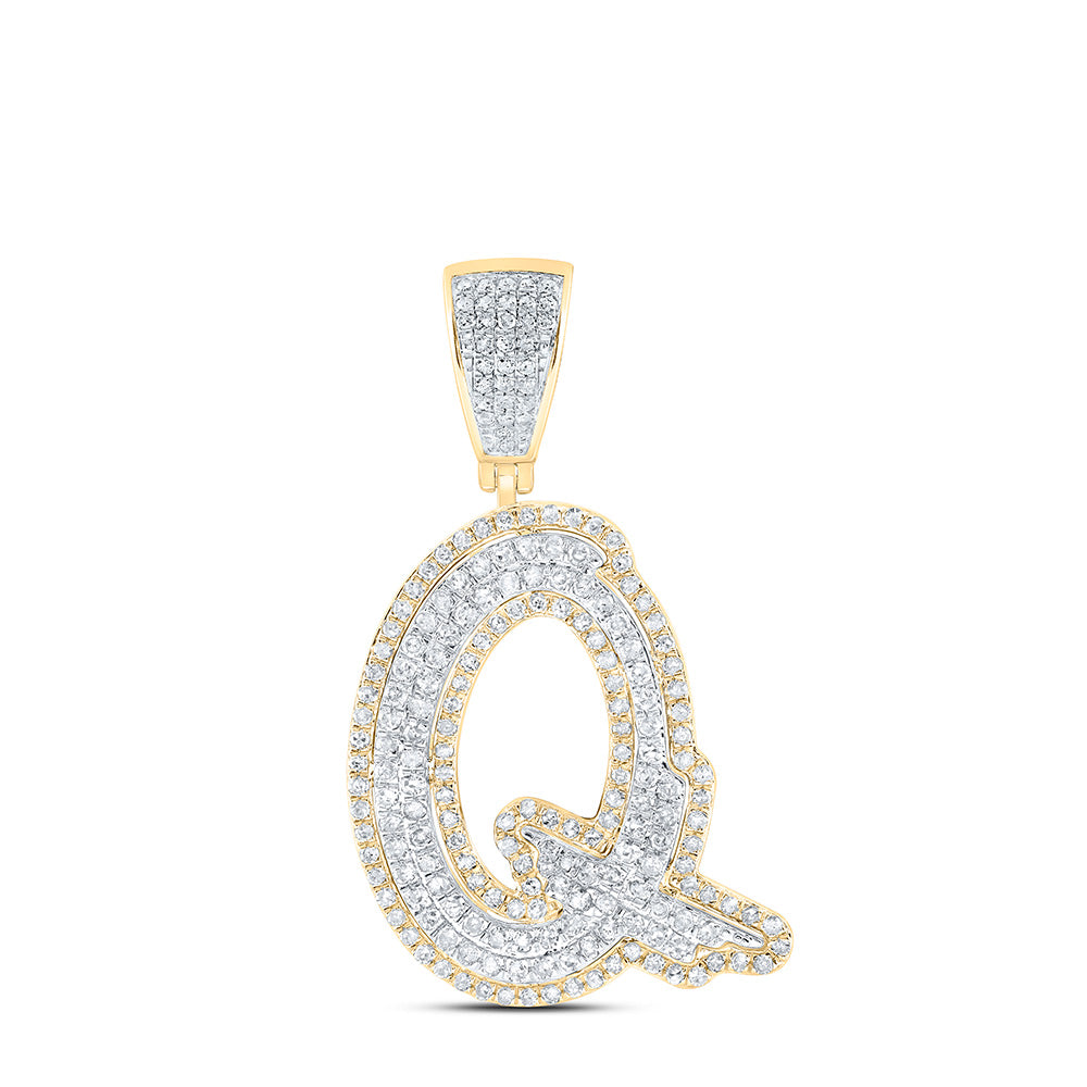 1CTW-DIA P1 INITIAL "Q" MENS PENDANT