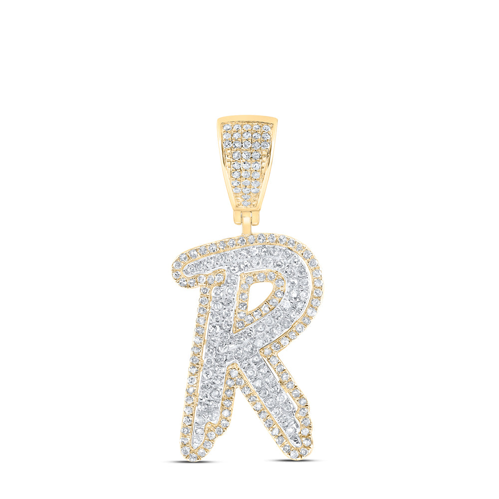 1CTW-DIA P1 INITIAL "R" MENS PENDANT