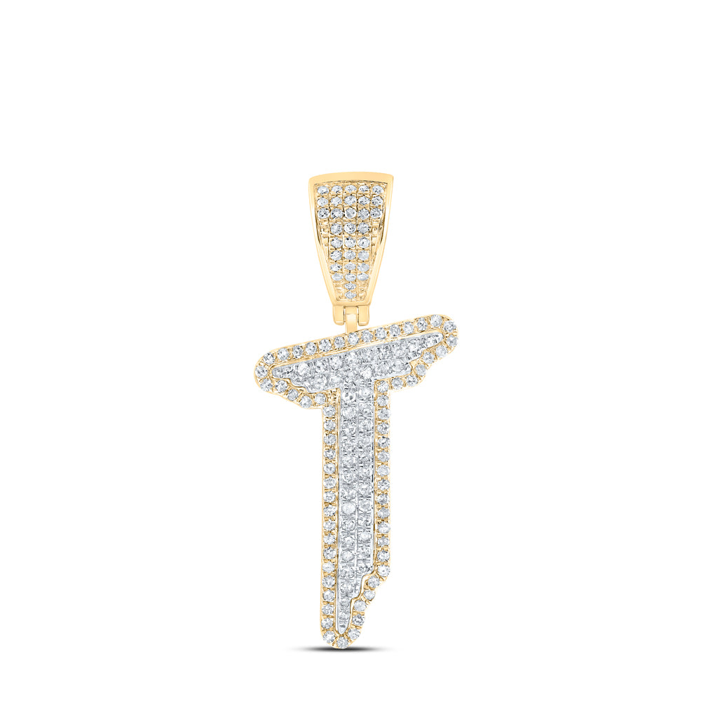 5/8CTW-DIA P1 INITIAL "T" MENS PENDANT