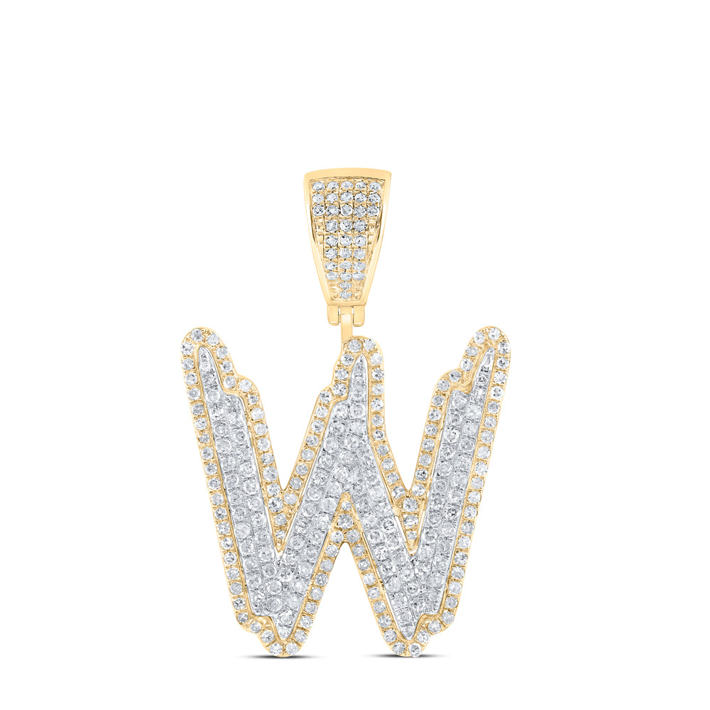 1 1/3CTW-DIA P1 INITIAL "W" MENS PENDANT
