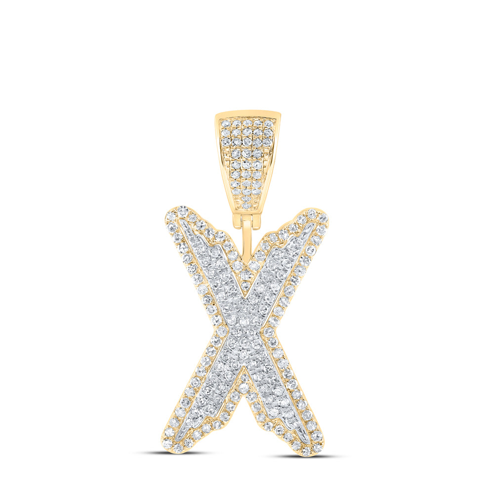 7/8CTW-DIA P1 INITIAL "X" MENS PENDANT